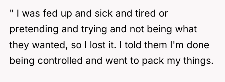 " I was fed up and sick and tired or...
