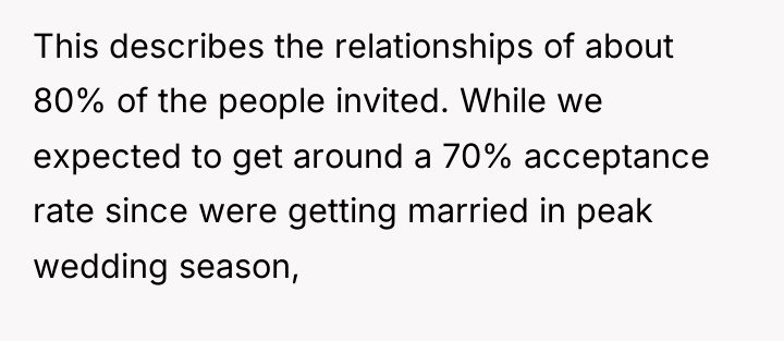 This describes the relationships of about 80% of the people...
