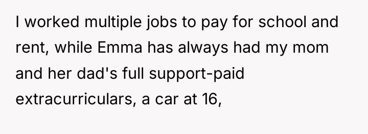 I worked multiple jobs to pay for school and rent,...