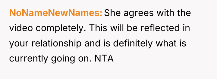 NoNameNewNames She agrees with the video completely. This will be...
