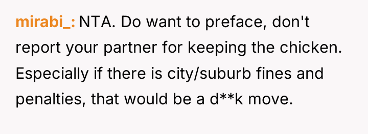 mirabi_ NTA. Do want to preface, don't report your partner...
