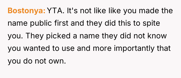 Bostonya YTA. It's not like Iike you made the name...
