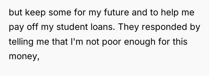 but keep some for my future and to help me...