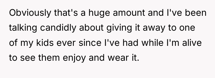 Obviously that's a huge amount and I've been talking candidly...