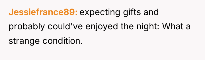 Jessiefrance89 expecting gifts and probably could've enjoyed the night: What...