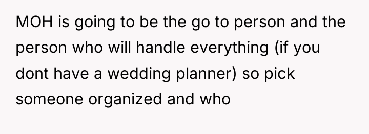 MOH is going to be the go to person and...