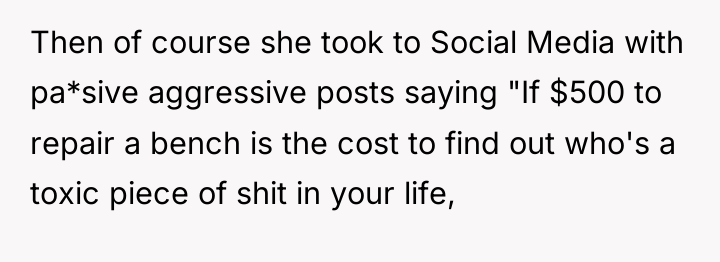 Then of course she took to Social Media with pa*sive...