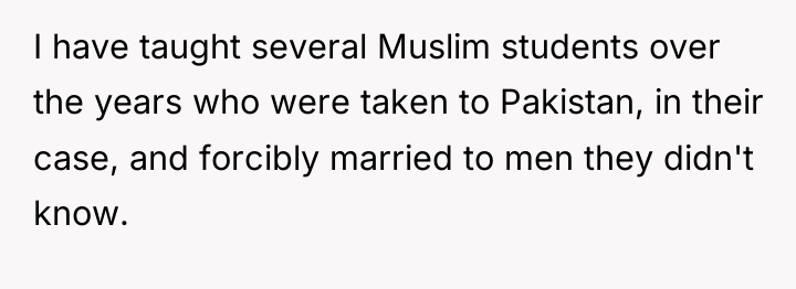 I have taught several Muslim students over the years who...