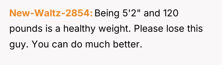 New-Waltz-2854 Being 5'2" and 120 pounds is a healthy weight....