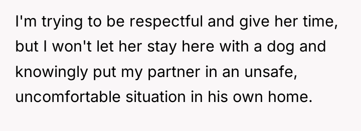 I'm trying to be respectful and give her time, but...