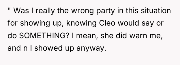 " Was I really the wrong party in this situation...