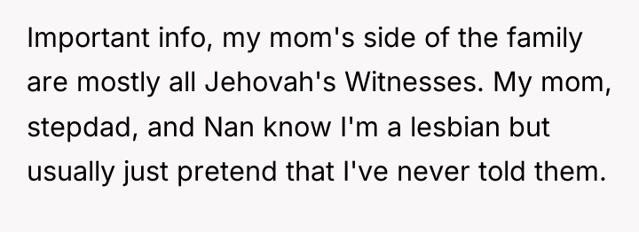 Important info, my mom's side of the family are mostly...