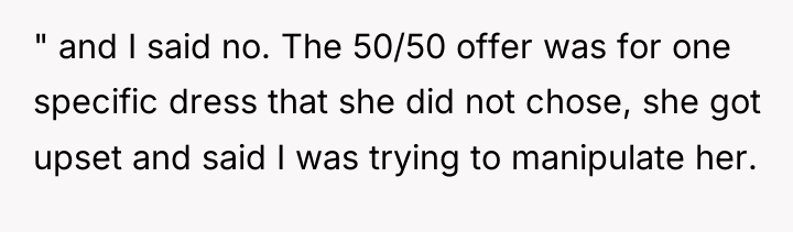 " and I said no. The 50/50 offer was for...