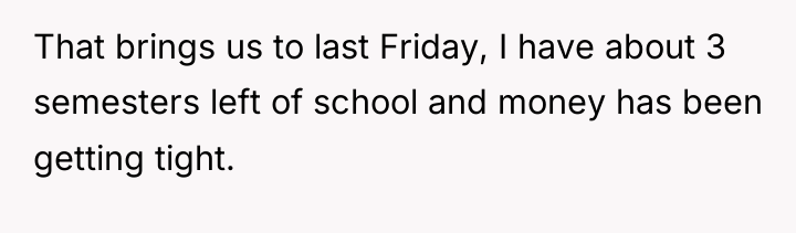 That brings us to last Friday, I have about 3...