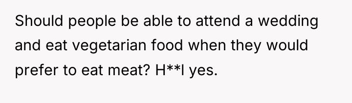 Should people be able to attend a wedding and eat...