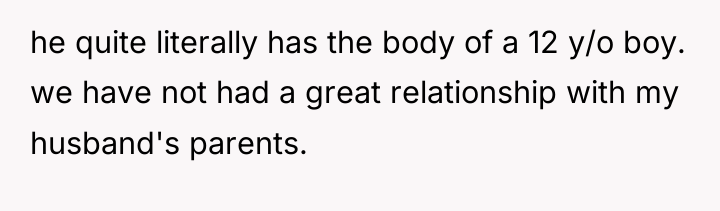 he quite literally has the body of a 12 y/o...