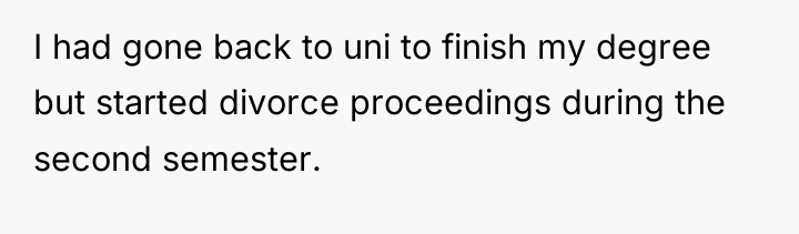I had gone back to uni to finish my degree...