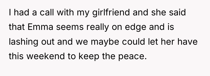 I had a call with my girlfriend and she said...