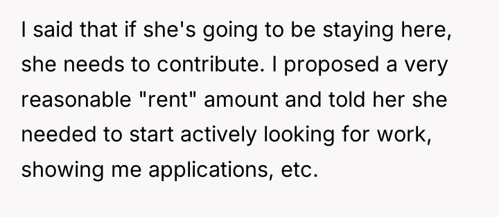 I said that if she's going to be staying here,...