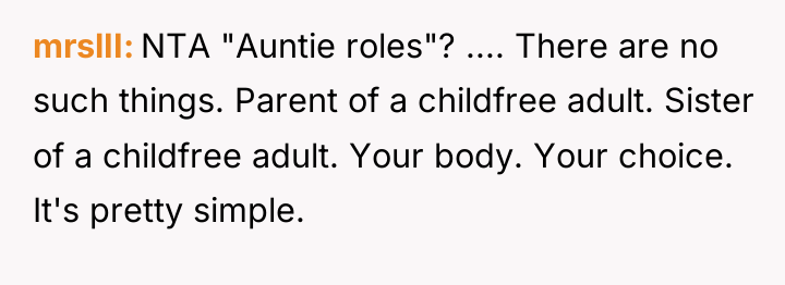 mrslII NTA "Auntie roles"? .... There are no such things....