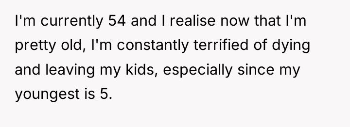 I'm currently 54 and I realise now that I'm pretty...