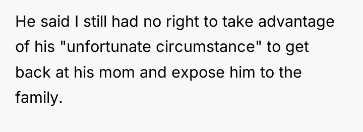 He said I still had no right to take advantage...