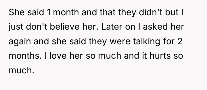 She said 1 month and that they didn't but I...