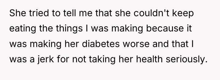 She tried to tell me that she couldn't keep eating...