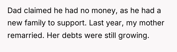 Dad claimed he had no money, as he had a...