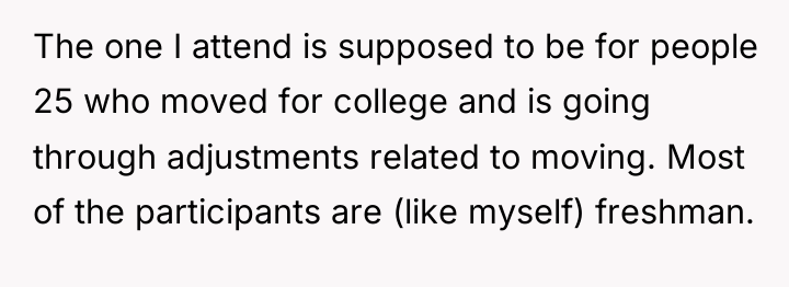 The one I attend is supposed to be for people...