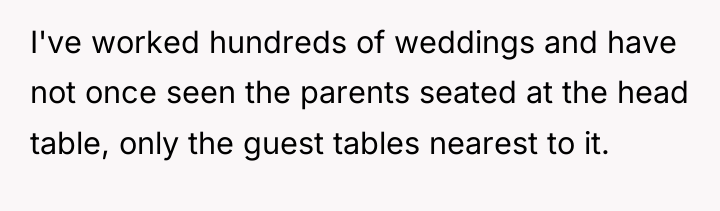 I've worked hundreds of weddings and have not once seen...