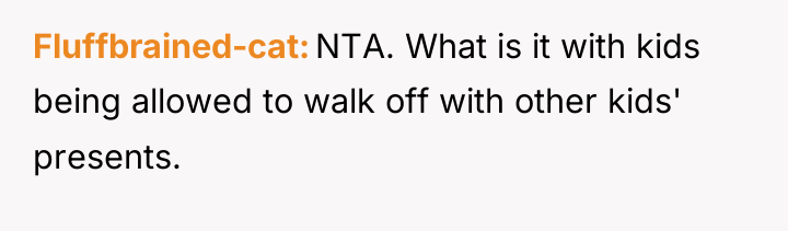 Fluffbrained-cat NTA. What is it with kids being allowed to...