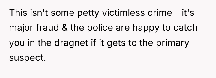 This isn't some petty victimless crime - it's major fraud...