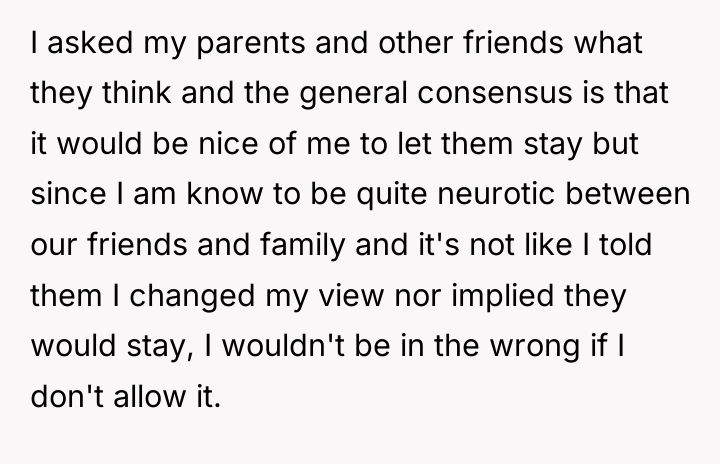 I asked my parents and other friends what they think...