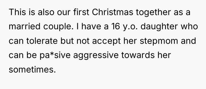 This is also our first Christmas together as a married...