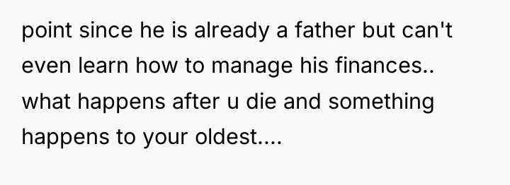 point since he is already a father but can't even...