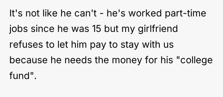 It's not like he can't - he's worked part-time jobs...