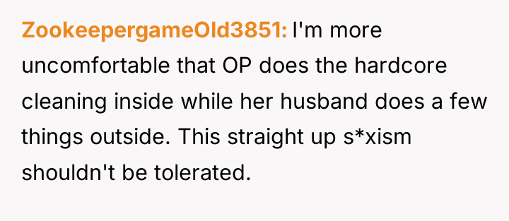 ZookeepergameOld3851 I'm more uncomfortable that OP does the hardcore cleaning...