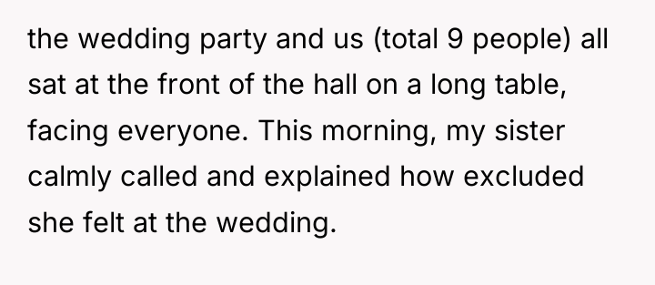 the wedding party and us (total 9 people) all sat...