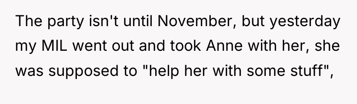 The party isn't until November, but yesterday my MIL went...
