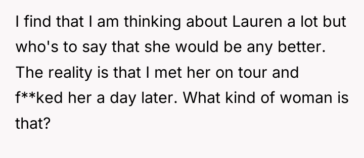 I find that I am thinking about Lauren a lot...