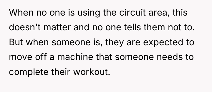 When no one is using the circuit area, this doesn't...