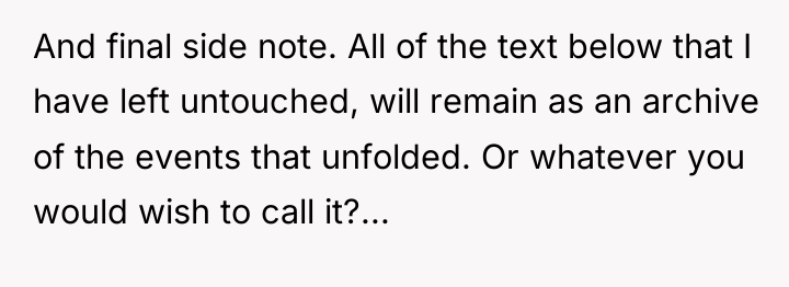 And final side note. All of the text below that...
