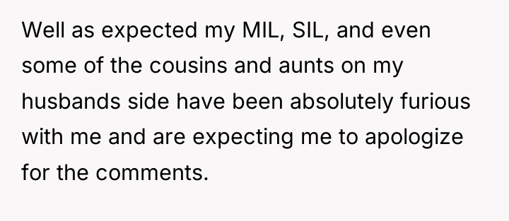 Well as expected my MIL, SIL, and even some of...