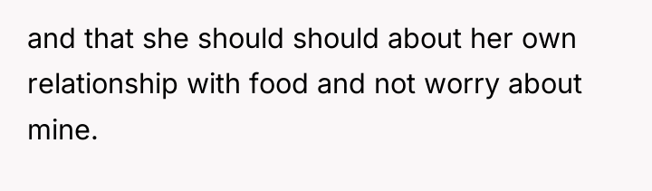 and that she should should about her own relationship with...