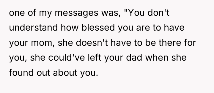 one of my messages was, "You don't understand how blessed...