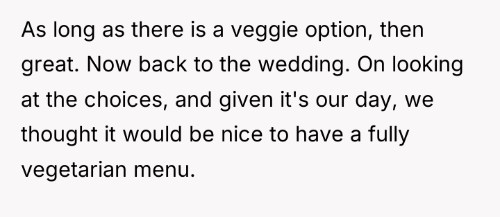 As long as there is a veggie option, then great....