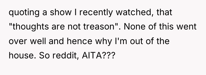 quoting a show I recently watched, that "thoughts are not...