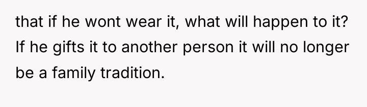 that if he wont wear it, what will happen to...