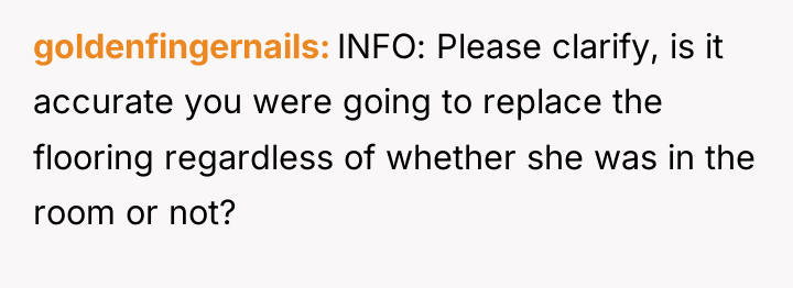 goldenfingernails INFO: Please clarify, is it accurate you were going...